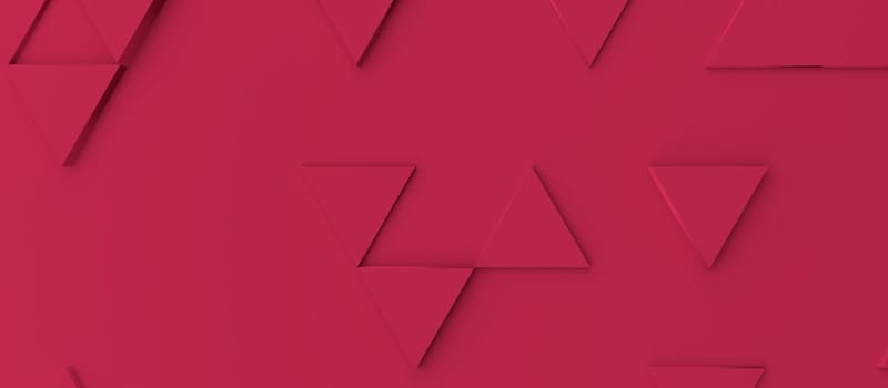 Abstract modern magenta triangle background, color of the year 2023, 3d rendering concept backdrop