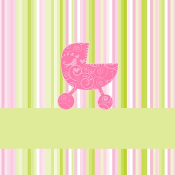Use as baby arrival announcement card or baby shower invitation. Just add your text on the banner.