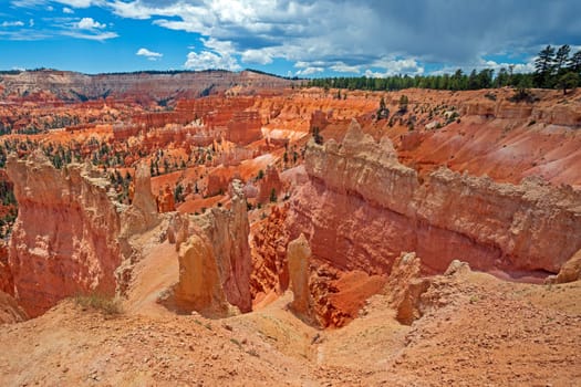 Colorful Eroded Hoodoos in The Mountains in Bryce Canyon National Park in Utah