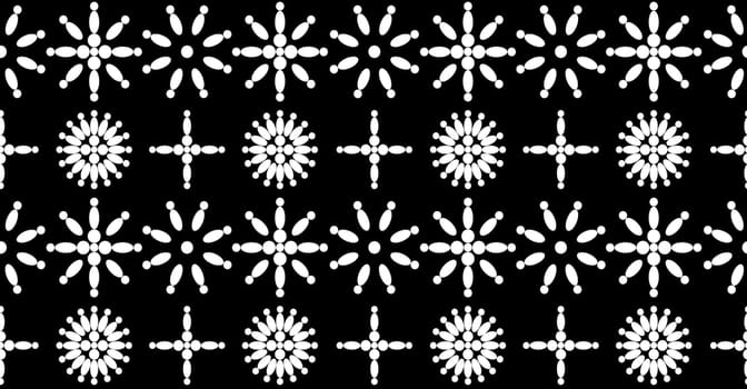 Black and white floral seamless pattern