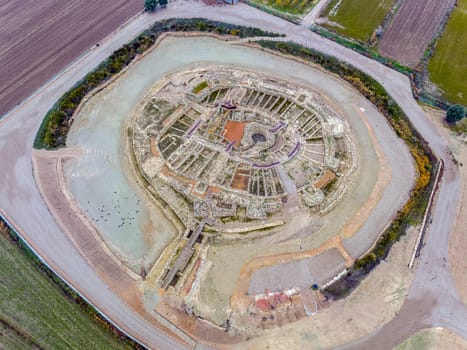Vilars Fortress in Arbeca, Lleida Spain Iberian settlement 775 BC-300 BC, with a floodable moat 15 meters wide and four meters deep surrounding the castle.