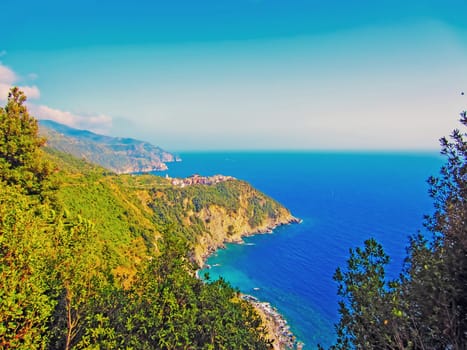 Village on Mediterranean Coast, Italy
