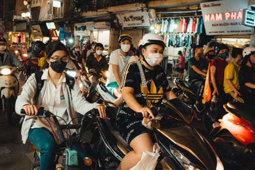 18th October 2022, hanoi vietnam, motorcycles on the streets of hanoi vietnam