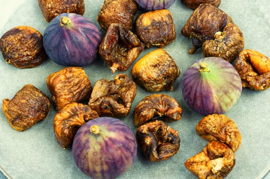 Candied figs, dried figs. Dried fruit, autumn sweet