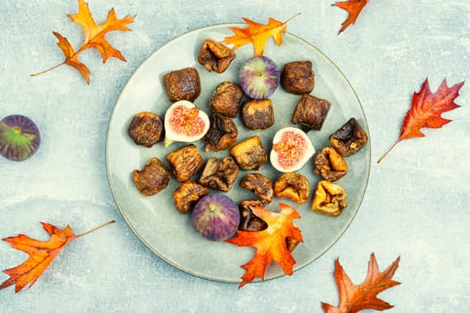Candied figs fruits, dried figs. Dried fruit, autumn harvest