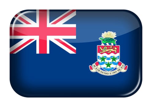 A Cayman Islands web icon rectangle button with clipping path 3d illustration
