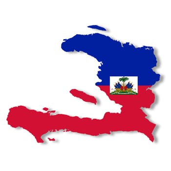 A Haiti map on white background with clipping path to remove shadow 3d illustration