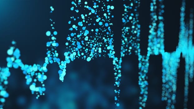 Blue abstract particles. Computer generated 3d render