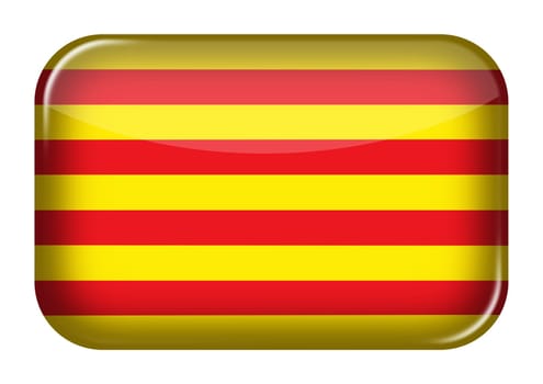 A Catalonia web icon rectangle button with clipping path 3d illustration