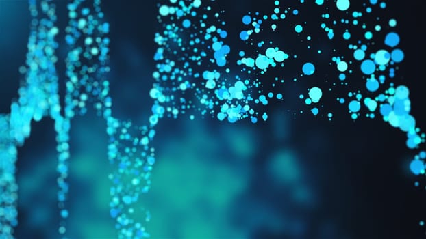 Blue abstract particles. Computer generated 3d render