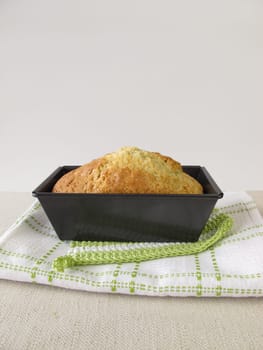 Box cake in the baking dish