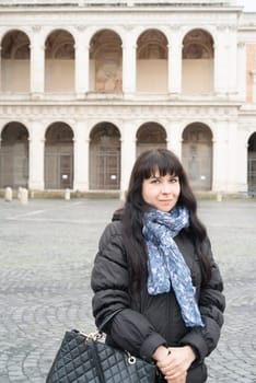 portrait of an ukrainian girl visiting San Giovanni in Laterano in Rome