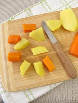 Preparation of finger food from vegetables for babies