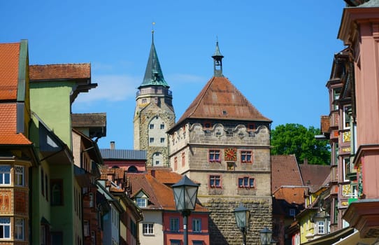 City center with Black Gate in the city of Rottweil