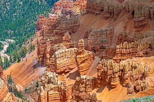 Hoodoo Details on a Mountainside in Cedar Breaks National Monument in Utah