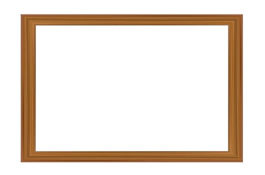 Wooden frame on a white background. Background with copy space. Vector image.