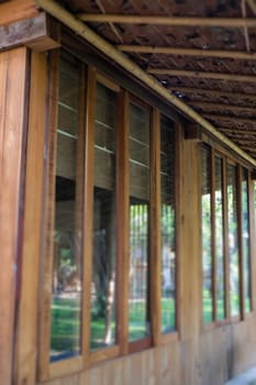 Thai traditional house wooden wall, stock photo