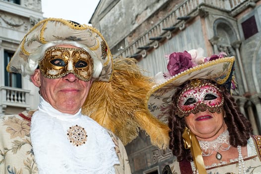 Venice, Italy - February 7 2018 - The Masks of carnival 2018. The Carnival of Venice (Italian: Carnevale di Venezia) is an annual festival held in Venice, Italy. The Carnival ends with the Christian celebration of Lent, forty days before Easter, on Shrove Tuesday (Martedì Grasso or Mardi Gras), the day before Ash Wednesday. The festival is world-famous for its elaborate masks.