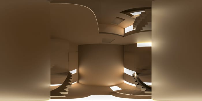 3d illustration, 3d rendering, vr 360 panorama abstract images of the geometry background