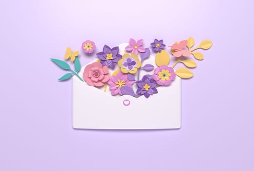 Valentine's Day and Mother's Day greeting card, 3D rendering of celebrations on special days.
