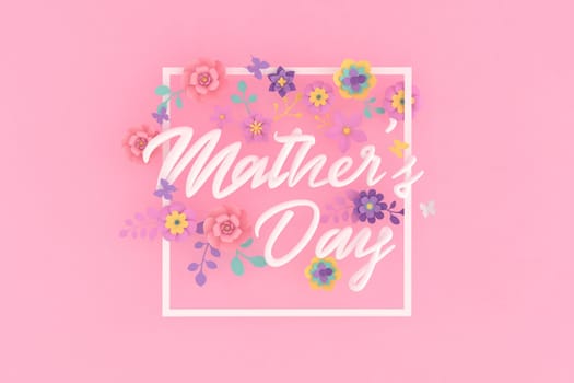 Mother's Day greeting card, 3D rendering of celebrations on special days.