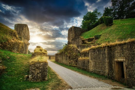 the amphitheater in Trier. A Toristic sight in Germany. World Heritage Site