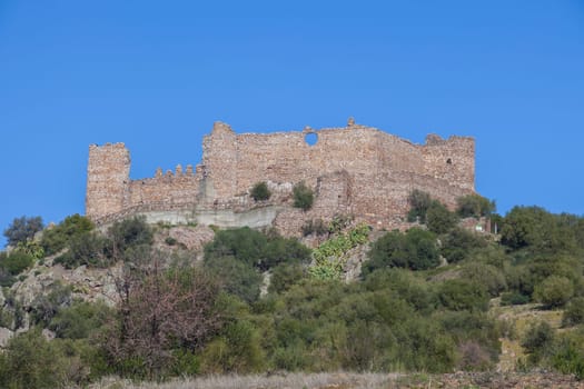 Marmionda stronghold remains. Portezuelo, Extremadura, Spain