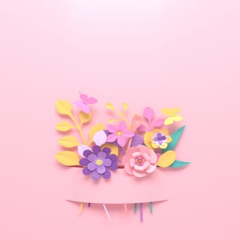 Valentine's Day and Mother's Day greeting card, 3D rendering of celebrations on special days.