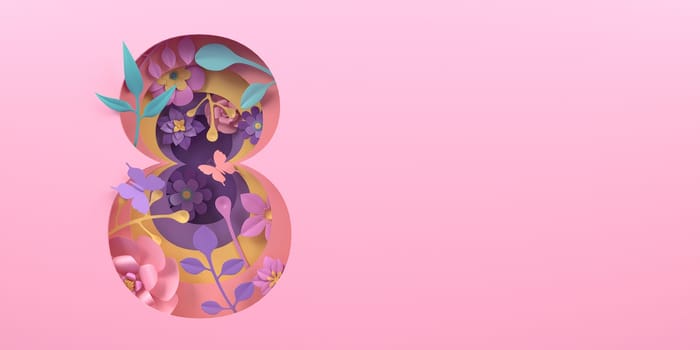 Mother's Day greeting card, 3D rendering of celebrations on special days.