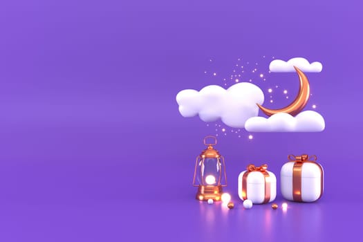 Ramadan Kareem Greeting Background Islamic 3d illustrator design