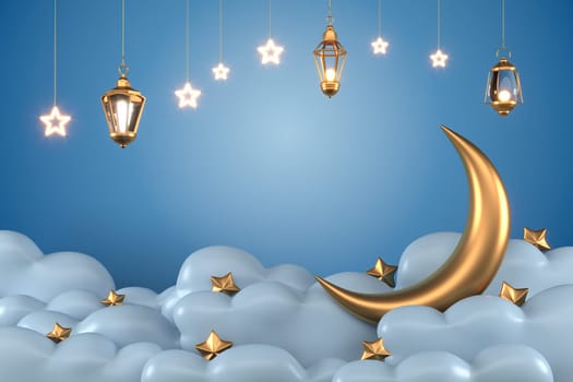 Ramadan Kareem Greeting Background Islamic 3d illustrator design