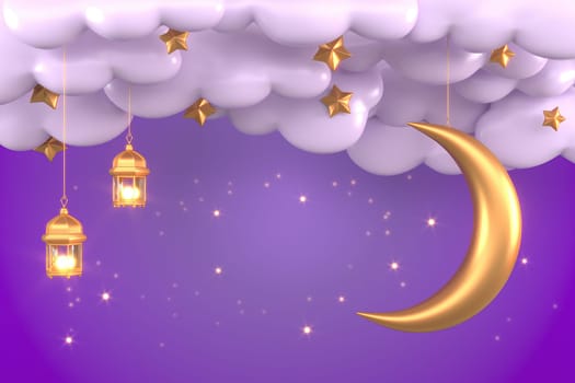 Ramadan Kareem Greeting Background Islamic 3d illustrator design