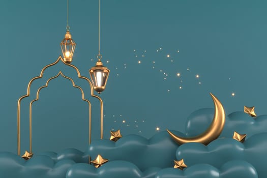 Ramadan Kareem Greeting Background Islamic 3d illustrator design