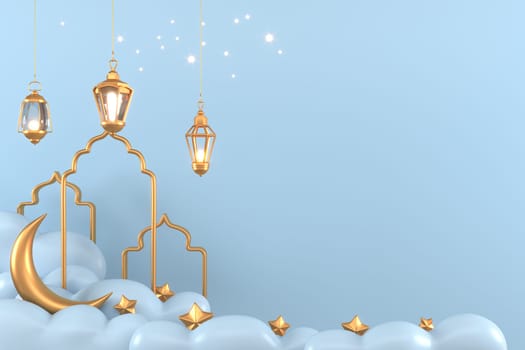 Ramadan Kareem Greeting Background Islamic 3d illustrator design