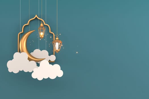 Ramadan Kareem Greeting Background Islamic 3d illustrator design