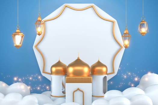 Ramadan Kareem Greeting Background Islamic 3d illustrator design
