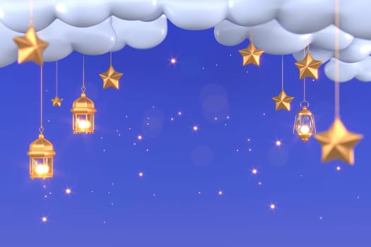 Ramadan Kareem Greeting Background Islamic 3d illustrator design