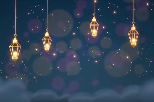 Ramadan Kareem Greeting Background Islamic 3d illustrator design