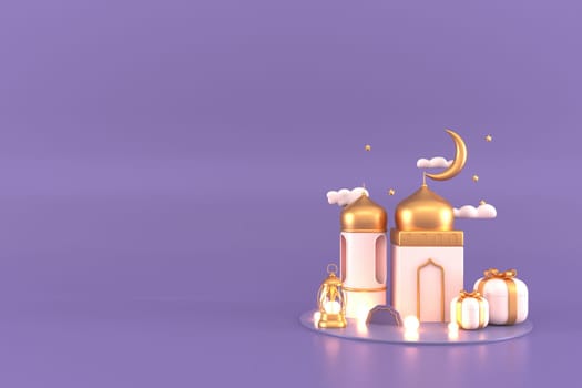 Ramadan Kareem Greeting Background Islamic 3d illustrator design