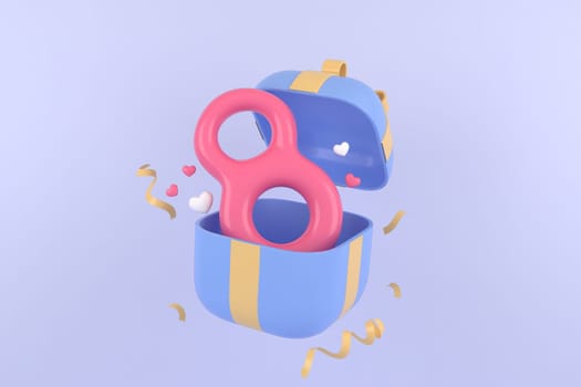 Mother's Day greeting card, 3D rendering of celebrations on special days.