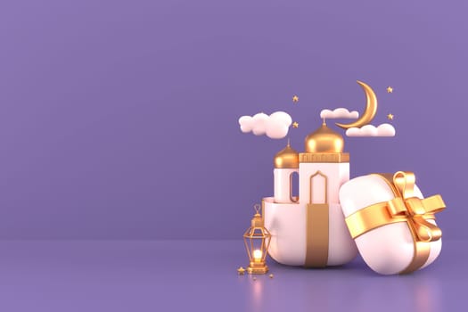 Ramadan Kareem Greeting Background Islamic 3d illustrator design