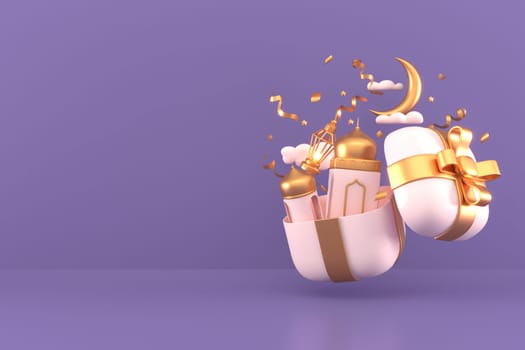 Ramadan Kareem Greeting Background Islamic 3d illustrator design