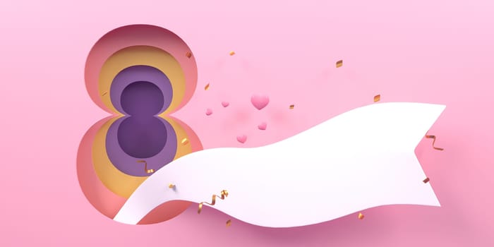 Mother's Day greeting card, 3D rendering of celebrations on special days.