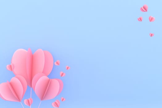 Valentine's Day and Mother's Day greeting card, 3D rendering of celebrations on special days.