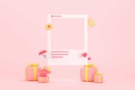 3d graphic in the festival of Valentine's Day. 3d rendering of graphic resourse.