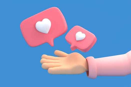 3d graphic in the festival of Valentine's Day. 3d rendering of graphic resourse.