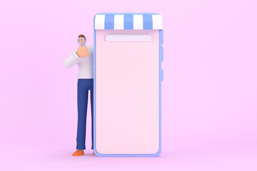 3d character in the festival of Valentine's Day. 3d rendering of graphic resourse.