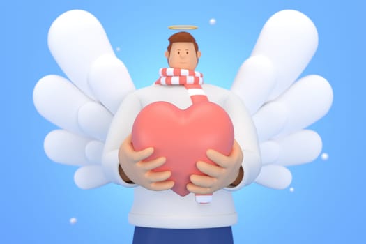 3d character in the festival of Valentine Day. 3d rendering of graphic resourse.