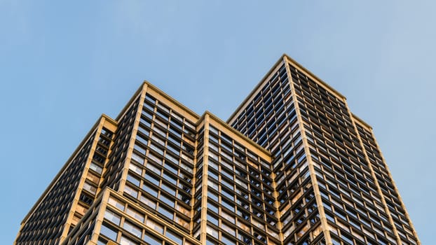 skyscraper office concrete building tower urban city downtown corporate center 3D illustration