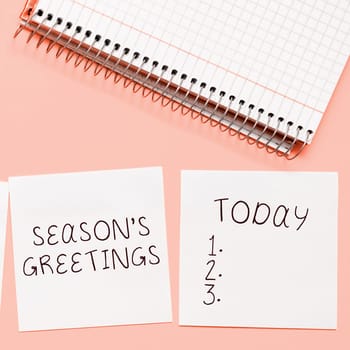 Handwriting text Season's Greetings, Business idea Used as an expression of goodwill during festivities